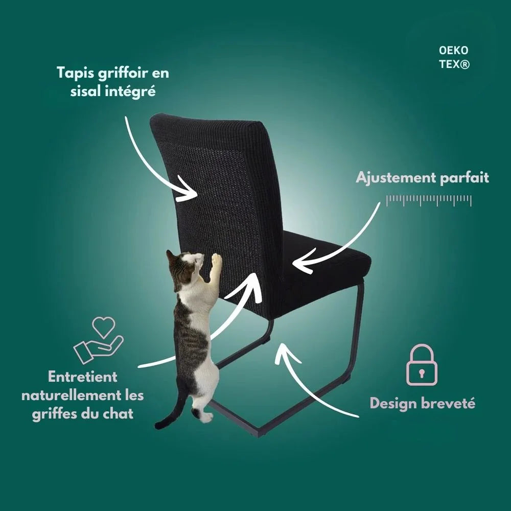 Housse de chaise antigriffes en sisal intégré - Protège vos meubles avec style