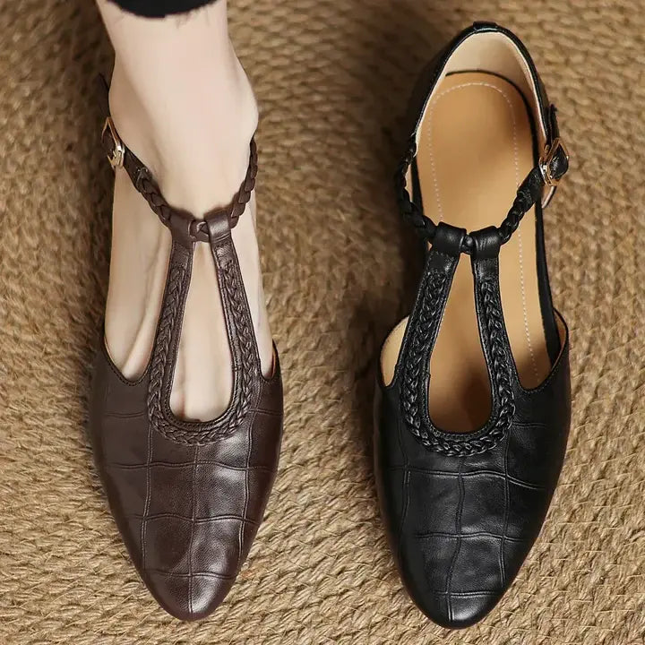 Chaussures en cuir Mary Jane – Élégance & Confort Orthopédique