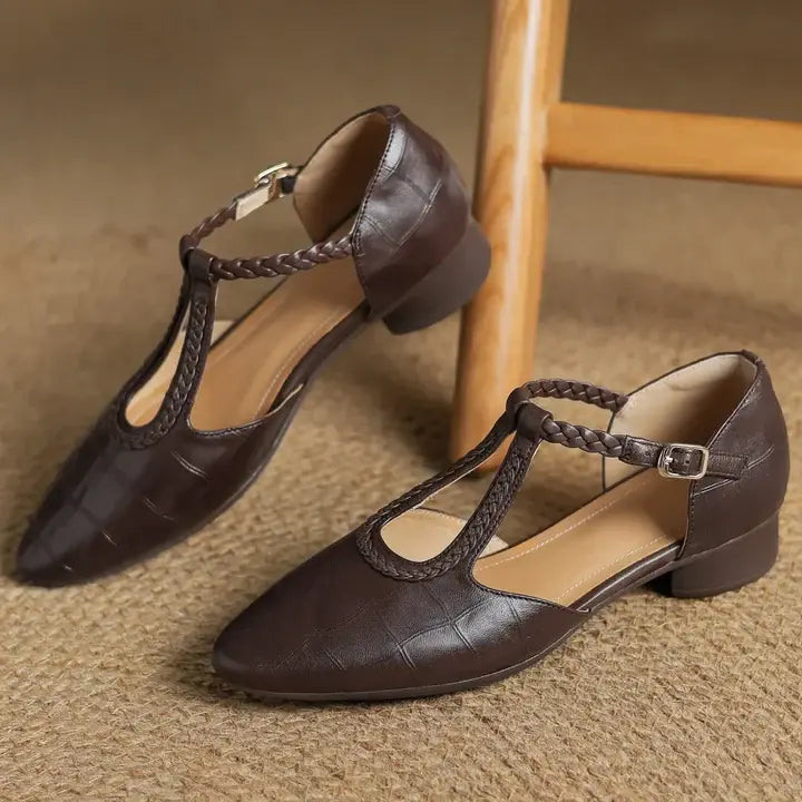 Chaussures en cuir Mary Jane – Élégance & Confort Orthopédique