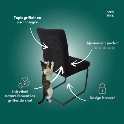 Housse de chaise antigriffes en sisal intégré - Protège vos meubles avec style