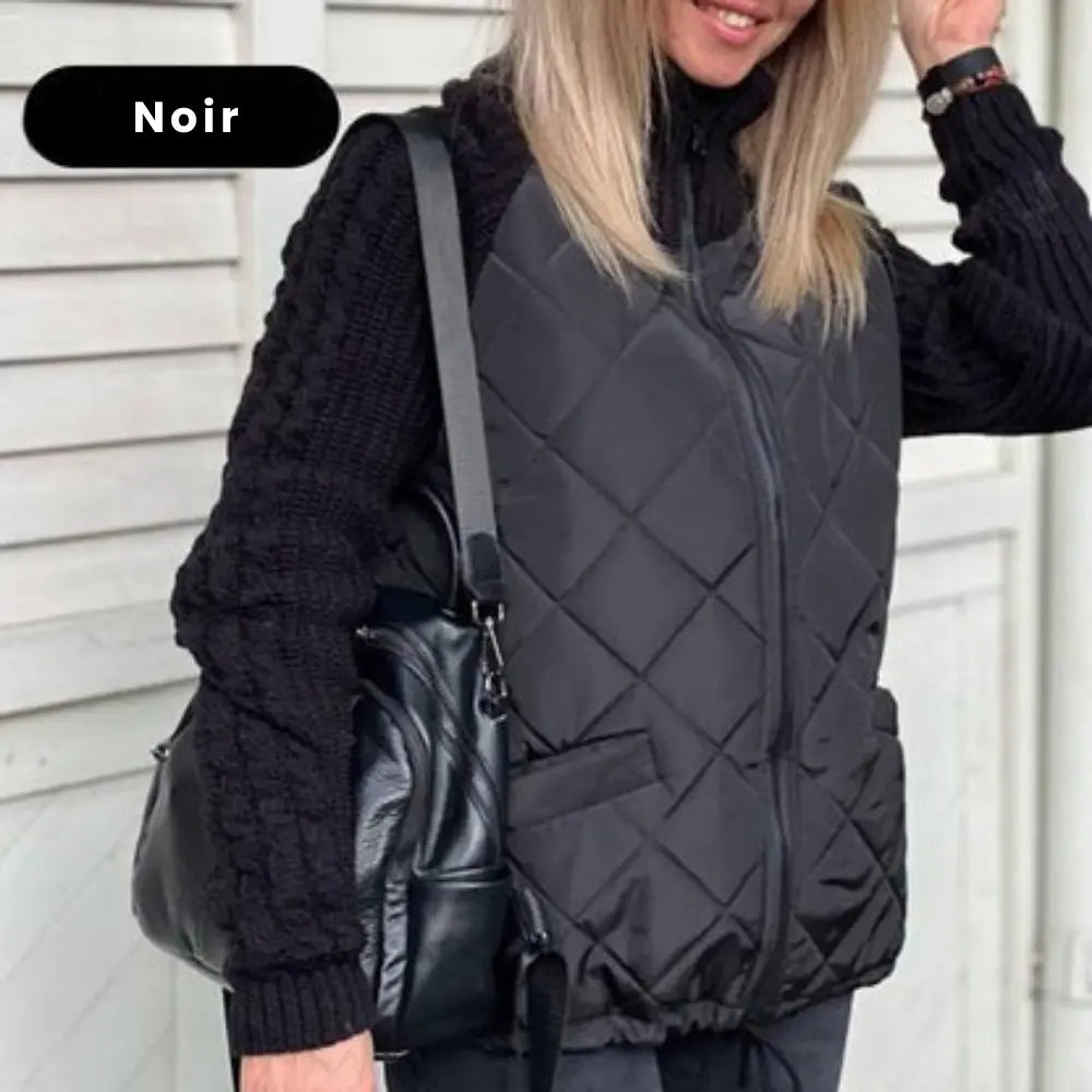 Veste Patchwork Femme – Matelassée & Manches Tricotées