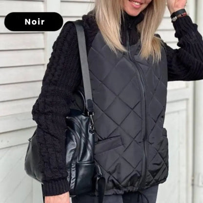 Veste Patchwork Femme – Matelassée & Manches Tricotées
