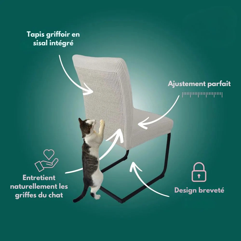 Housse de chaise antigriffes en sisal intégré - Protège vos meubles avec style