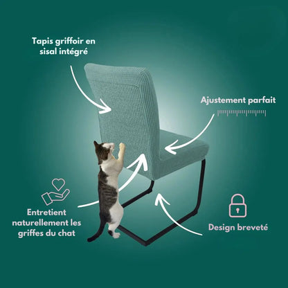 Housse de chaise antigriffes en sisal intégré - Protège vos meubles avec style