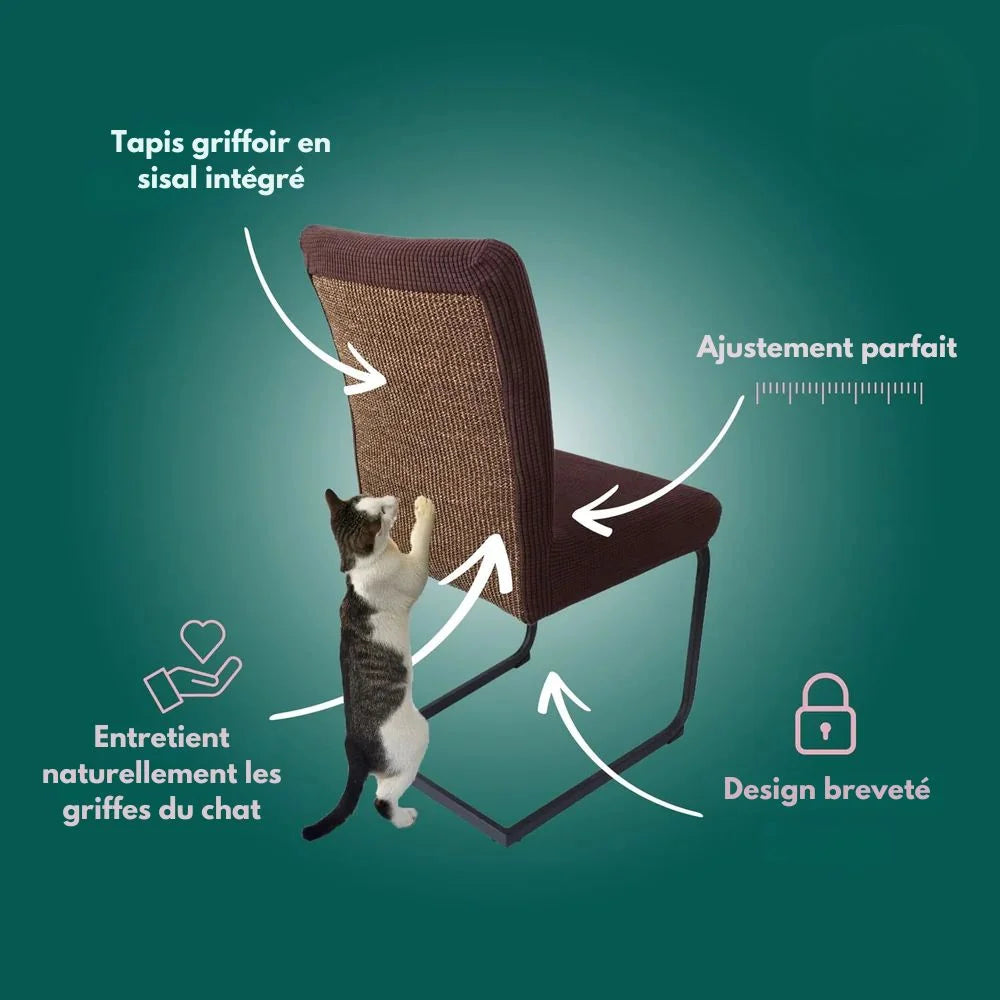 Housse de chaise antigriffes en sisal intégré - Protège vos meubles avec style