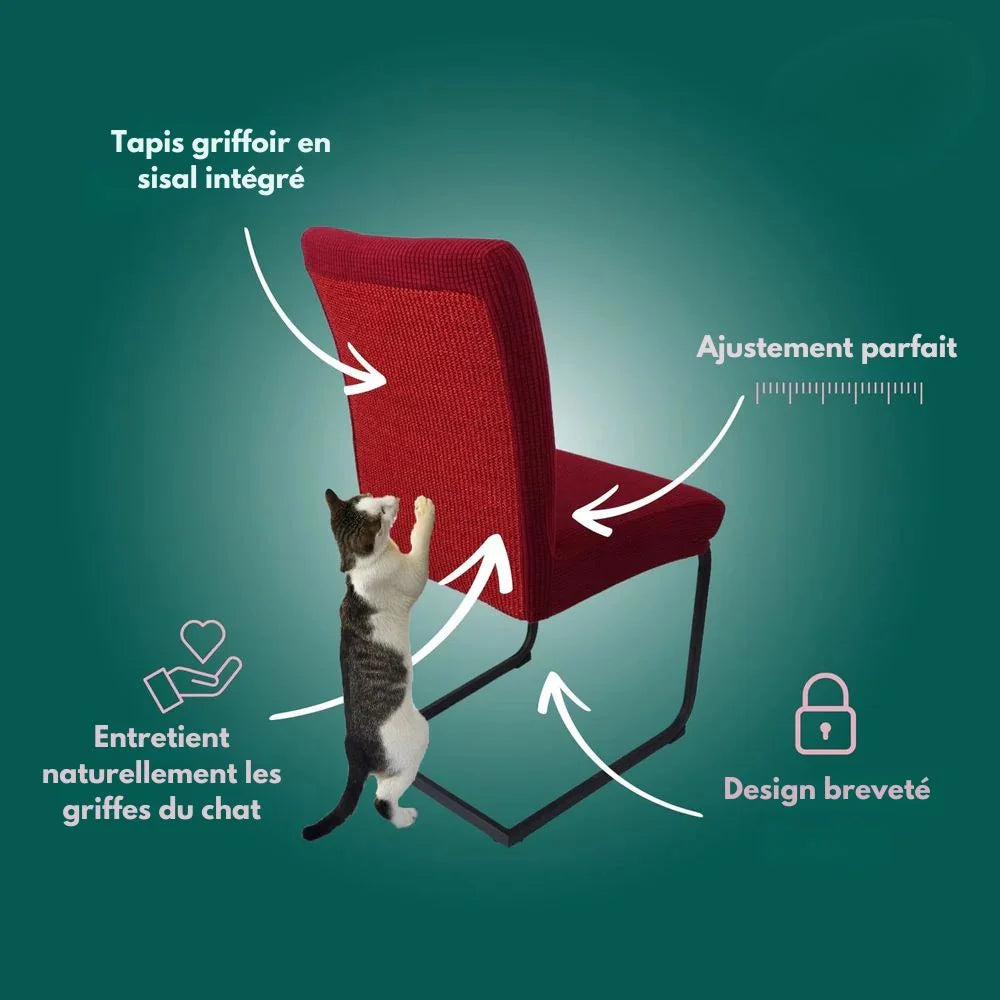 Housse de chaise antigriffes en sisal intégré - Protège vos meubles avec style