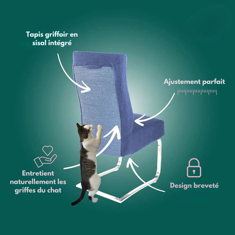 Housse de chaise antigriffes en sisal intégré - Protège vos meubles avec style