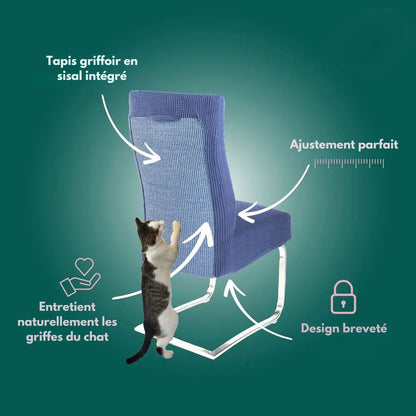 Housse de chaise antigriffes en sisal intégré - Protège vos meubles avec style