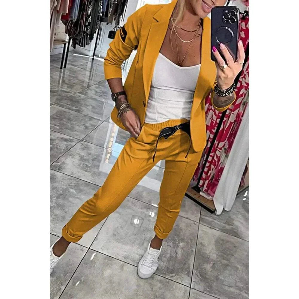 Ensemble blazer & pantalon souple – Confort&Classe