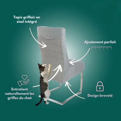 Housse de chaise antigriffes en sisal intégré - Protège vos meubles avec style