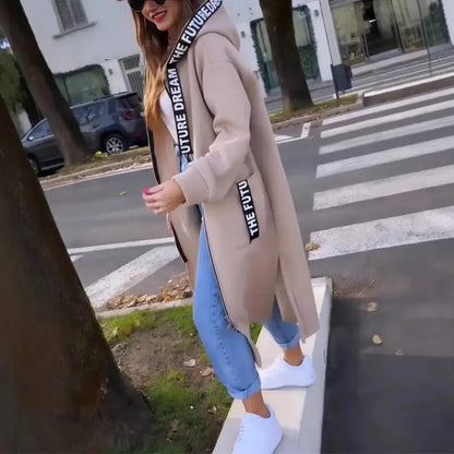 Sweat long à capuche femme – Coupe oversize & Allure moderne