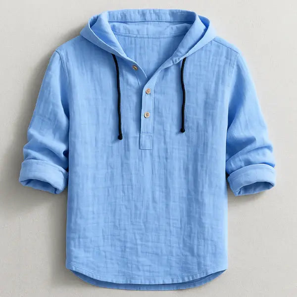 Chemise à Capuche en Lin Naturel – Élégance Décontractée & Confort Premium