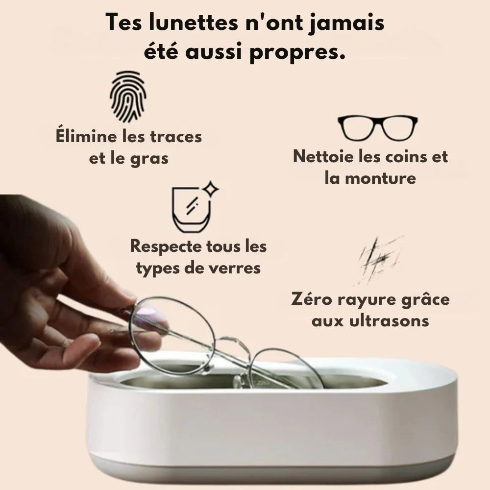 Nettoyeur à ultrasons – Des lunettes comme neuves en 30 secondes