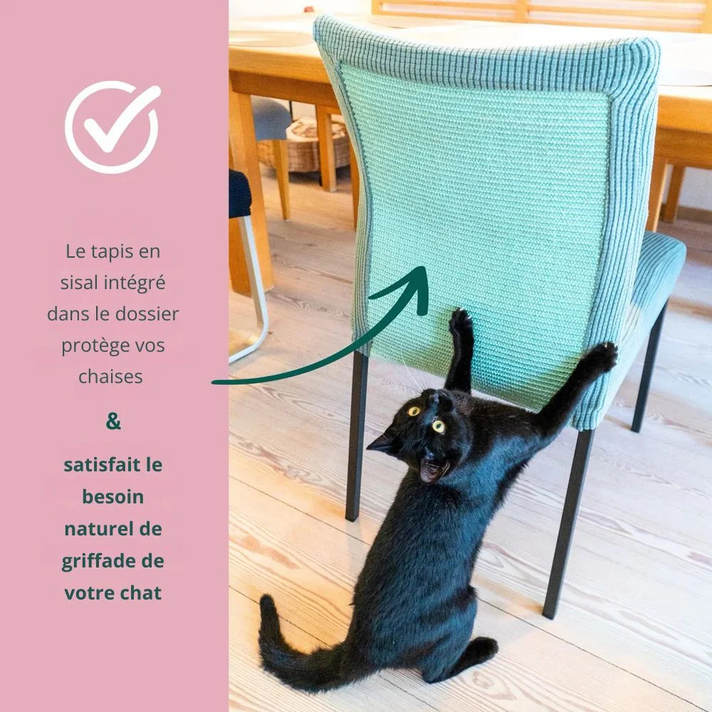 Housse de chaise antigriffes en sisal intégré - Protège vos meubles avec style