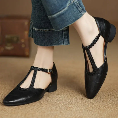 Chaussures en cuir Mary Jane – Élégance & Confort Orthopédique