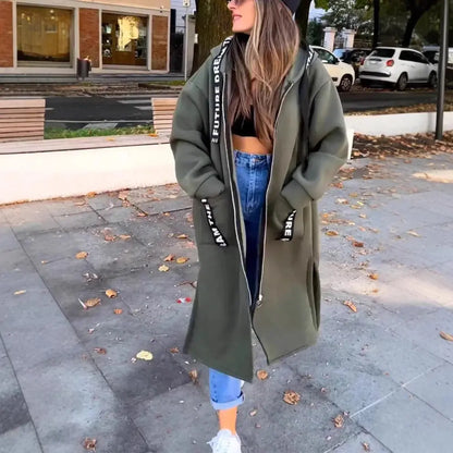 Sweat long à capuche femme – Coupe oversize & Allure moderne