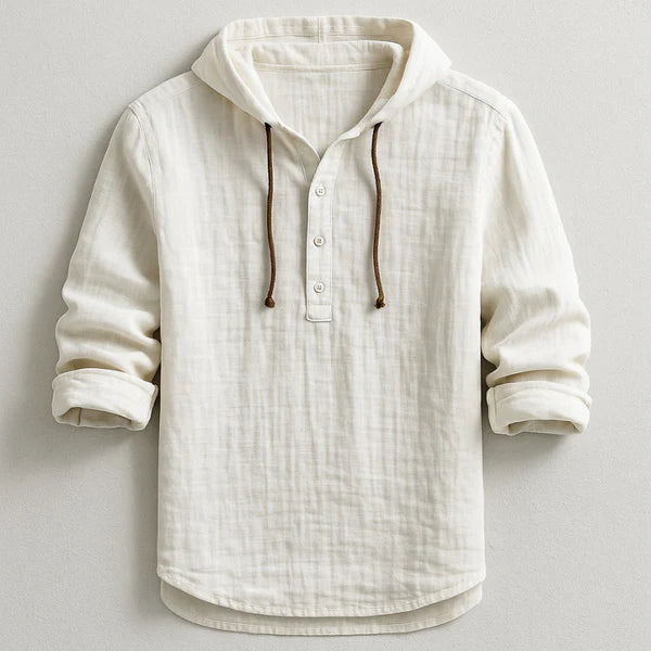 Chemise à Capuche en Lin Naturel – Élégance Décontractée & Confort Premium