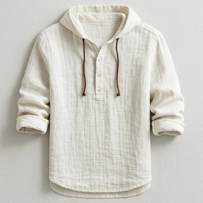 Chemise à Capuche en Lin Naturel – Élégance Décontractée & Confort Premium