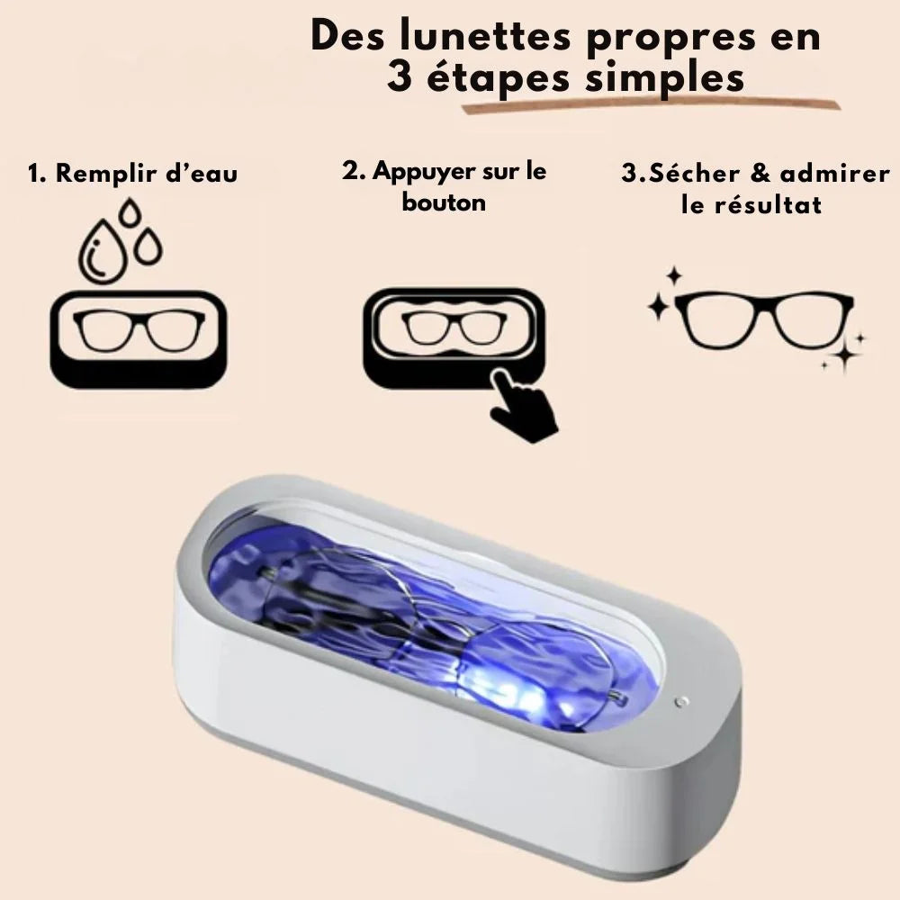 Nettoyeur à ultrasons – Des lunettes comme neuves en 30 secondes