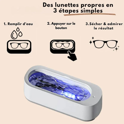 Nettoyeur à ultrasons – Des lunettes comme neuves en 30 secondes