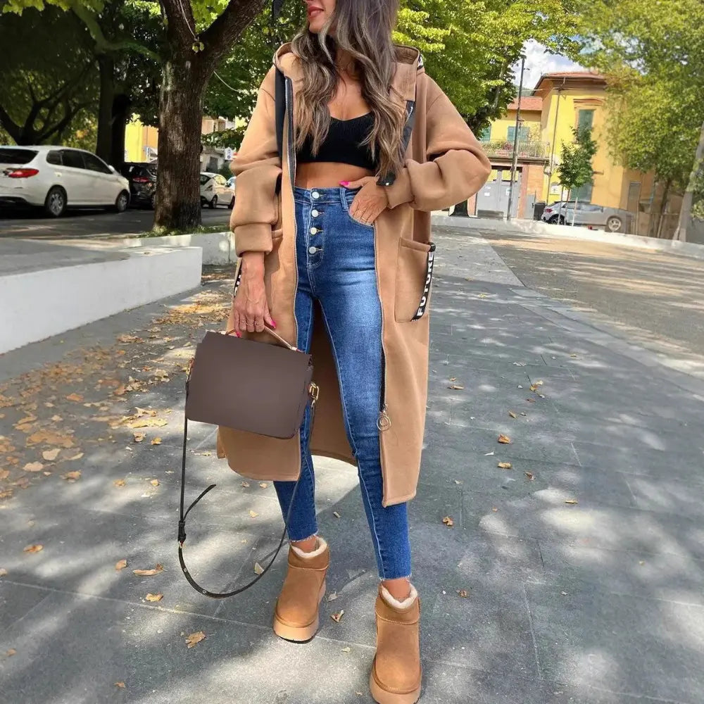 Sweat long à capuche femme – Coupe oversize & Allure moderne