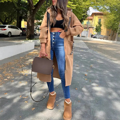 Sweat long à capuche femme – Coupe oversize & Allure moderne