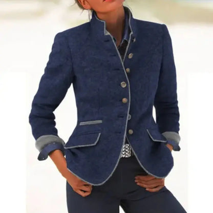 Veste Élégante Femme – Col Montant Chic & Coupe Structurée