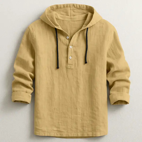 Chemise à Capuche en Lin Naturel – Élégance Décontractée & Confort Premium