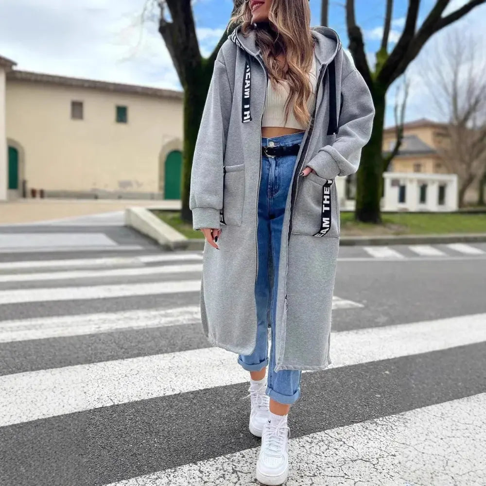 Sweat long à capuche femme – Coupe oversize & Allure moderne