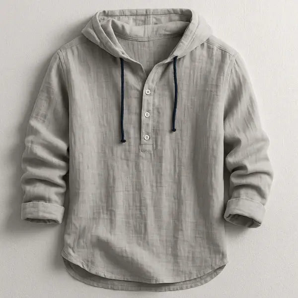 Chemise à Capuche en Lin Naturel – Élégance Décontractée & Confort Premium
