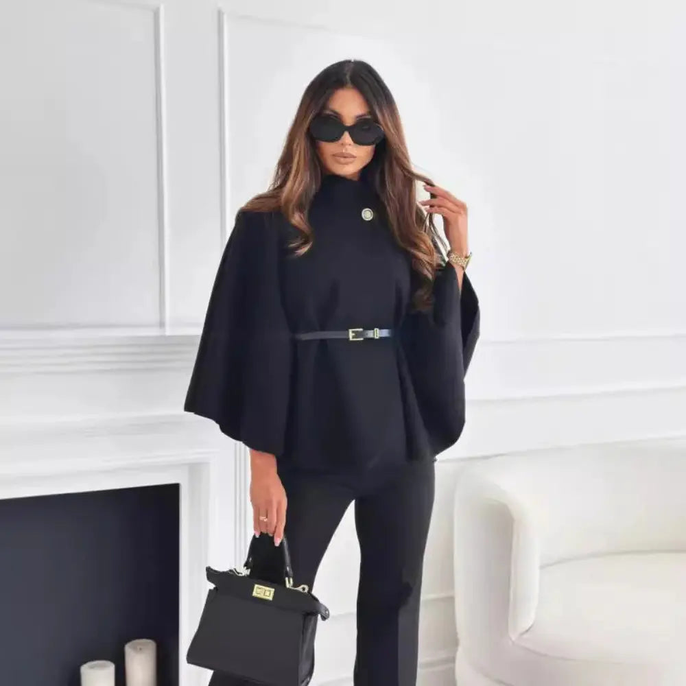 Veste Femme à Manches Papillon – Élégance Chic & Ceinture Ajustable