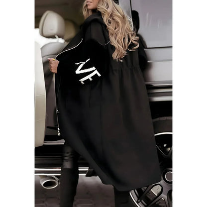 Veste femme à manches tricotées & capuche — Élégance & confort