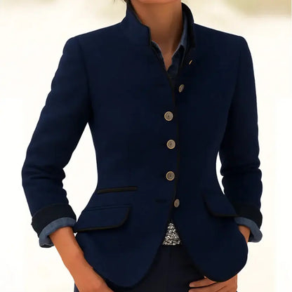 Veste Élégante Femme – Col Montant Chic & Coupe Structurée