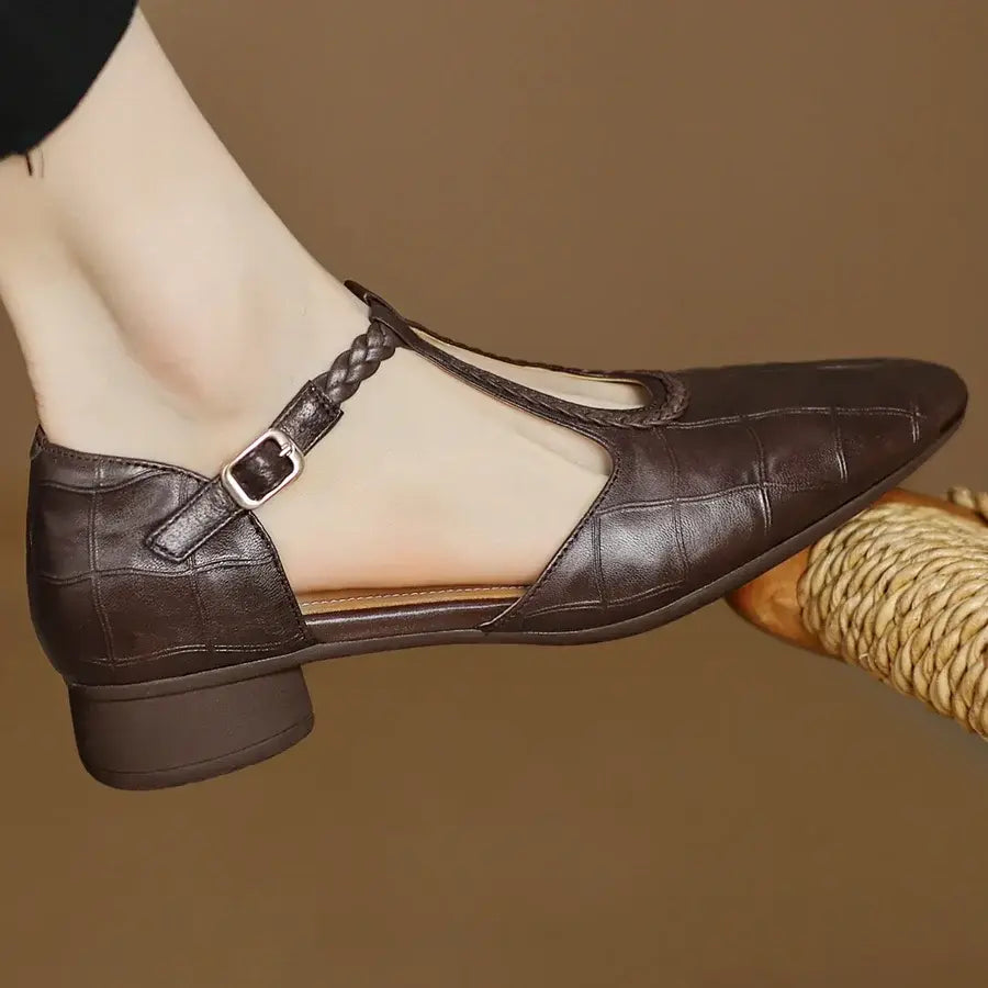 Chaussures en cuir Mary Jane – Élégance & Confort Orthopédique