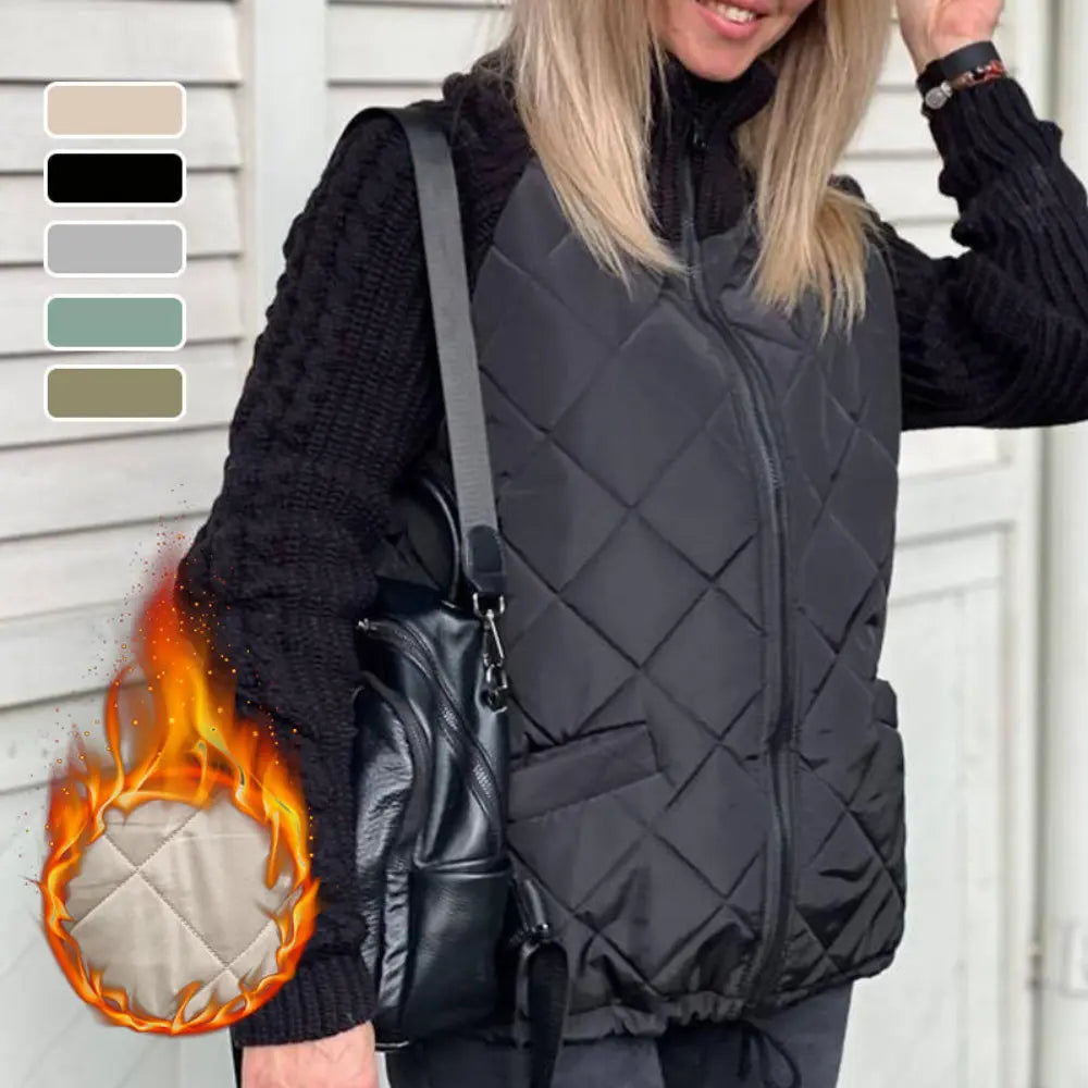 Veste Patchwork Femme – Matelassée & Manches Tricotées