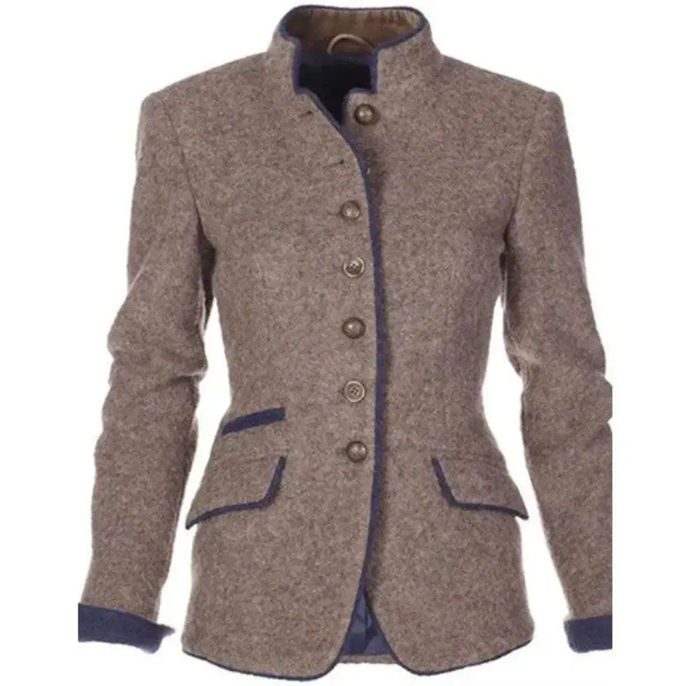 Veste Élégante Femme – Col Montant Chic & Coupe Structurée