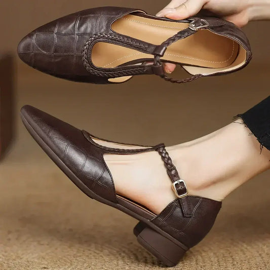 Chaussures en cuir Mary Jane – Élégance & Confort Orthopédique