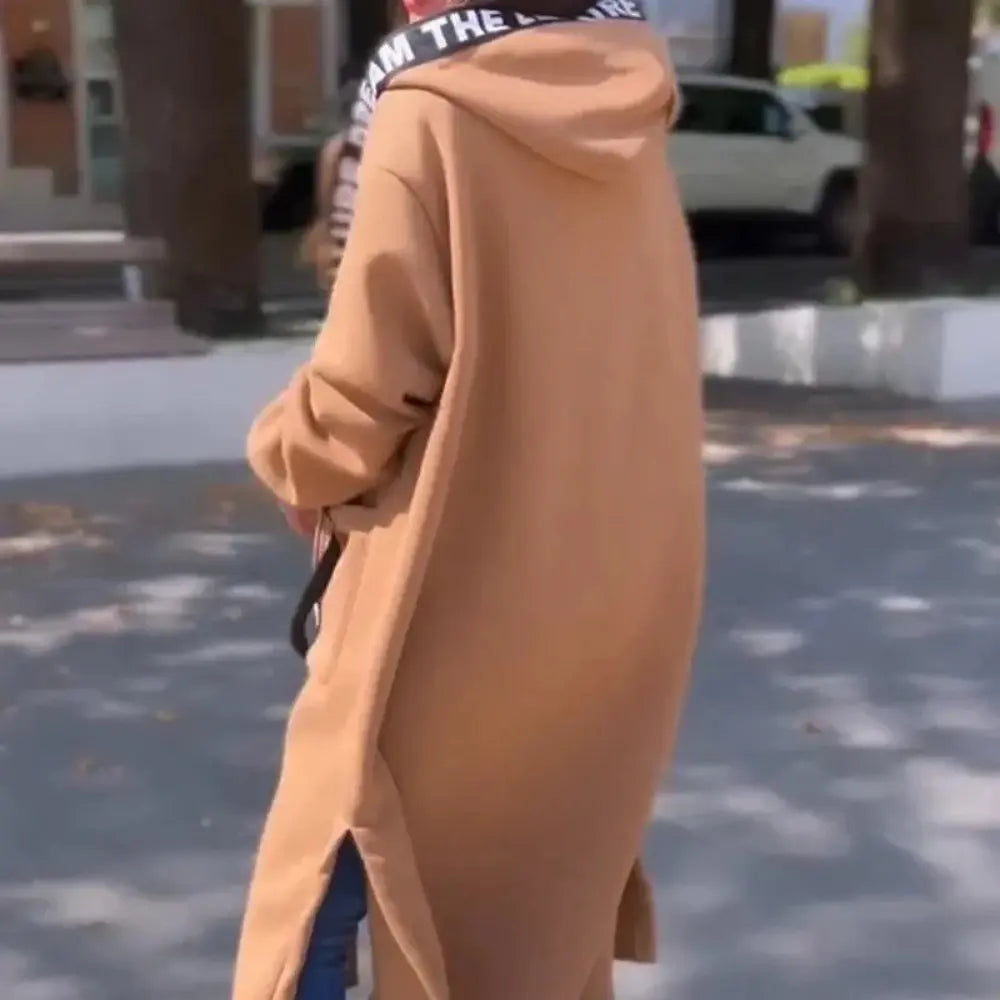 Sweat long à capuche femme – Coupe oversize & Allure moderne