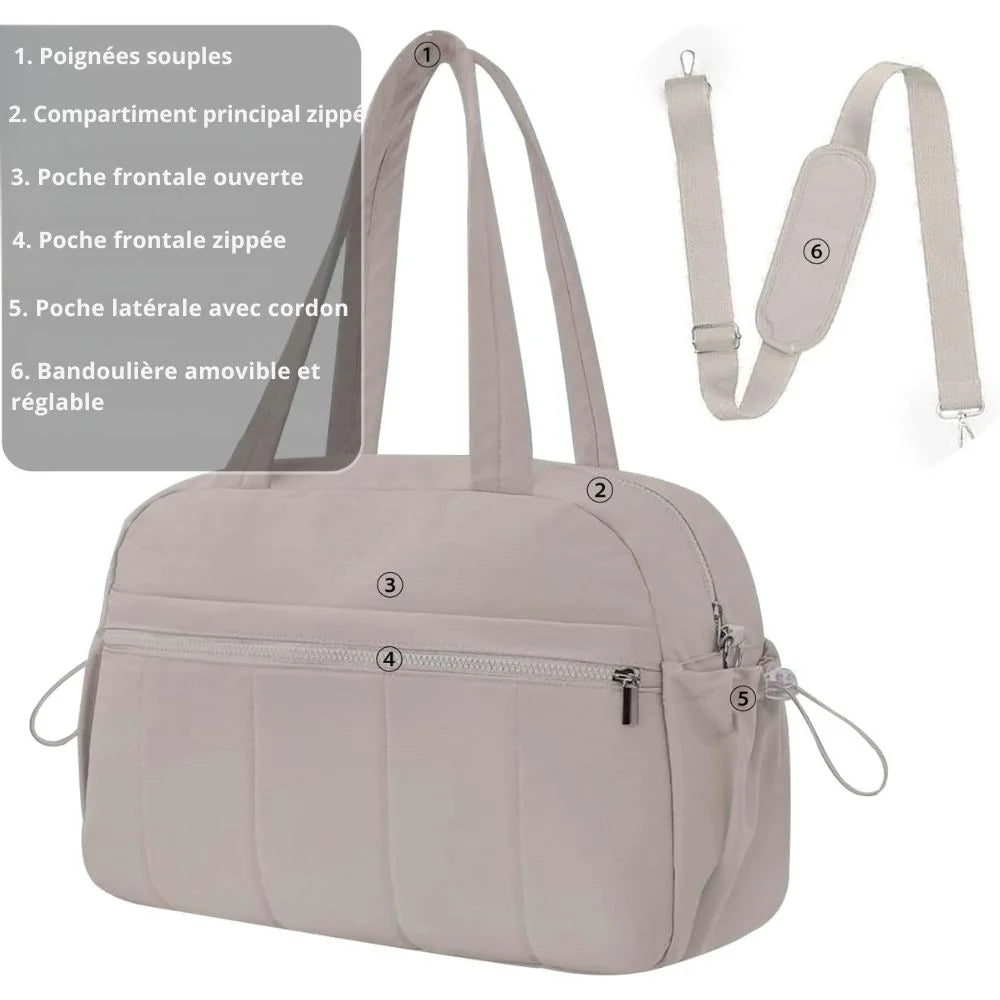 Sac de voyage matelassé - Léger, stylé et organisation facile