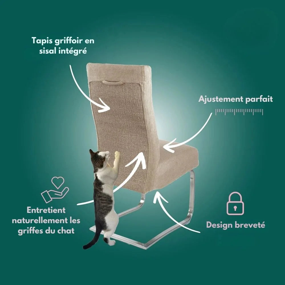 Housse de chaise antigriffes en sisal intégré - Protège vos meubles avec style