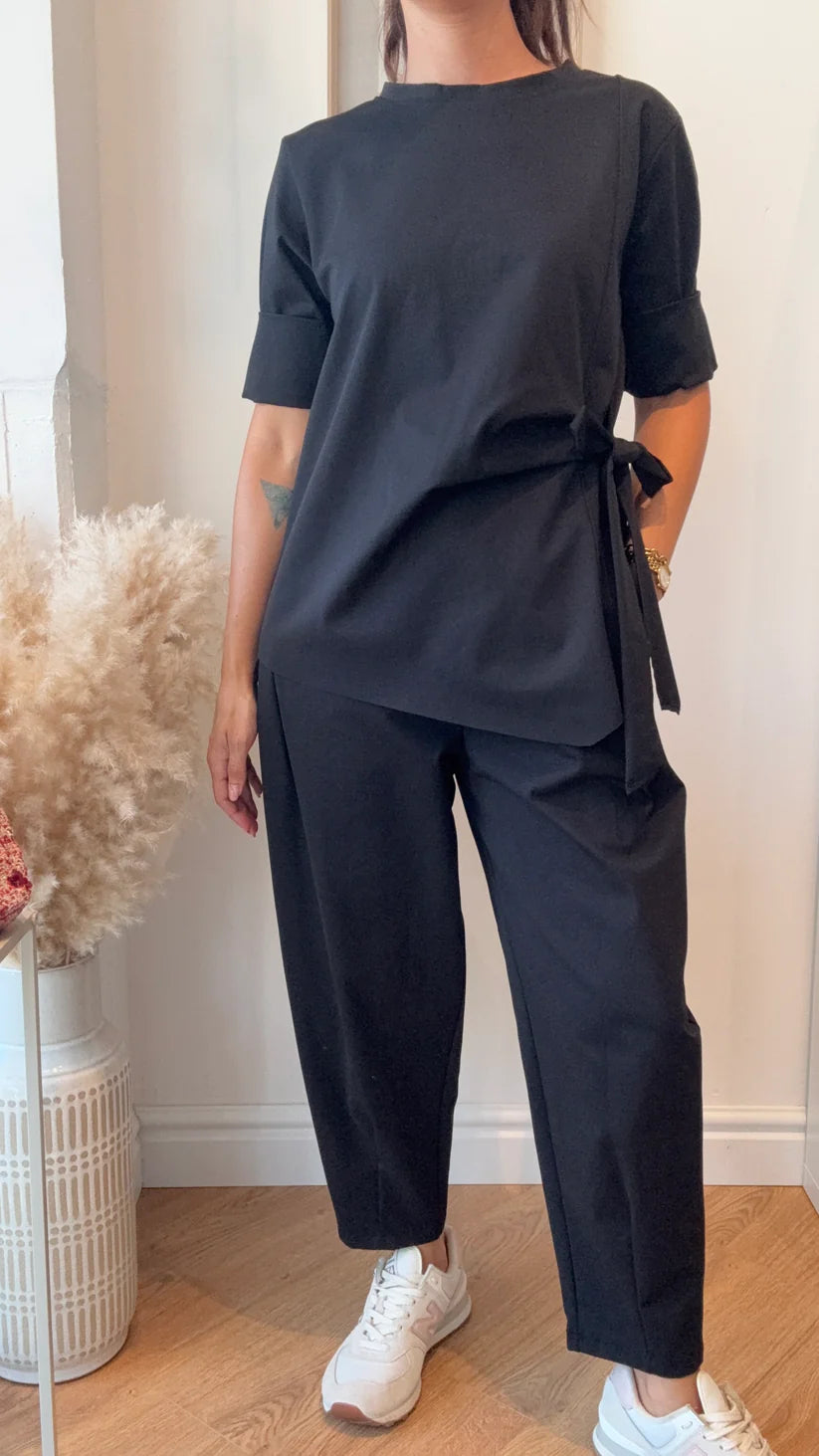 Ensemble 2 pièces fluide avec nœud – Coupe flatteuse et stylée