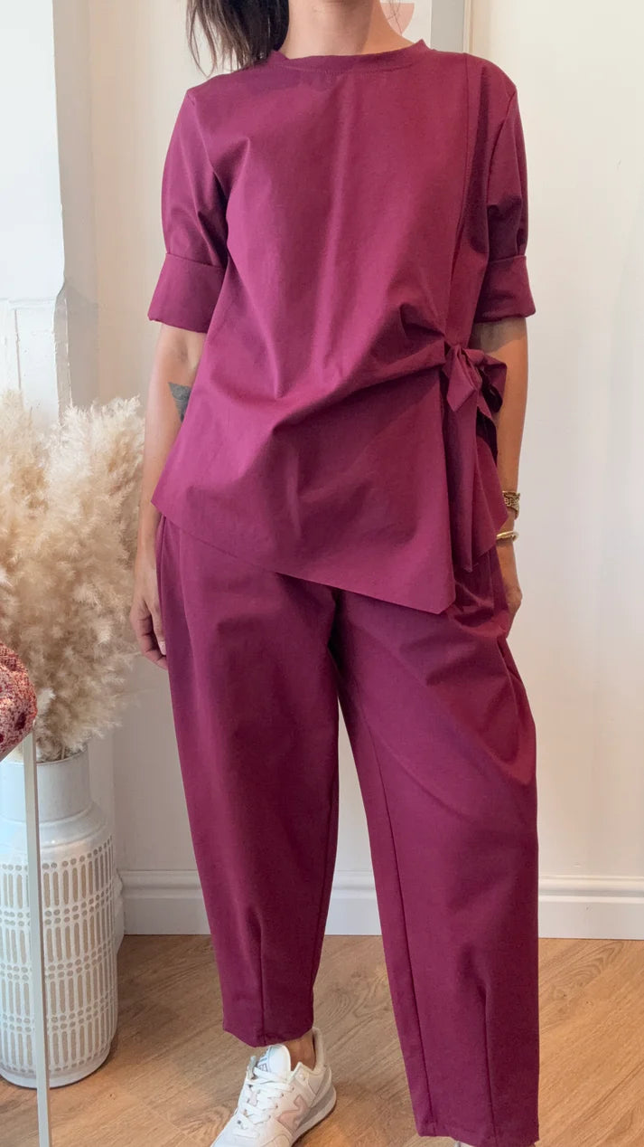 Ensemble 2 pièces fluide avec nœud – Coupe flatteuse et stylée