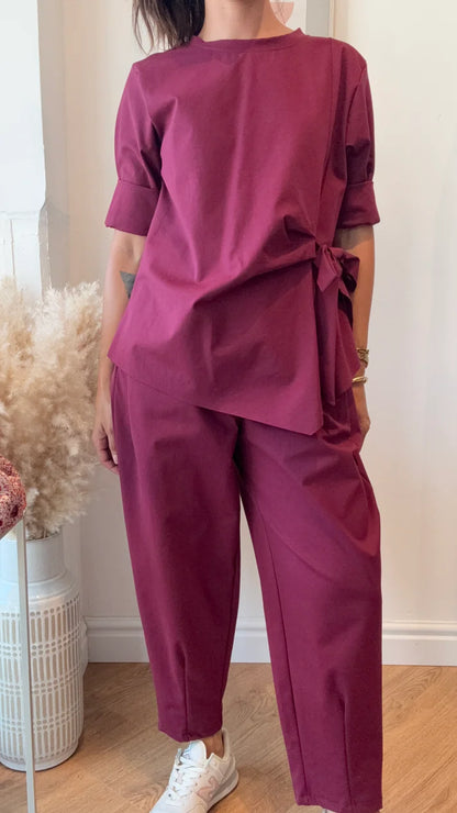 Ensemble 2 pièces fluide avec nœud – Coupe flatteuse et stylée