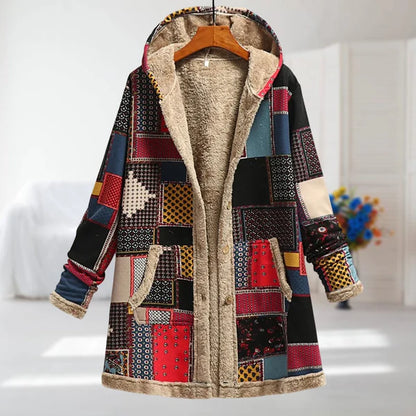 Manteau Femme Doublé Polaire – Chaleur Hivernale & Élégance Florale