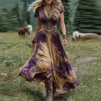 Robe Longue Fleurie Femme – Élégance Bohème & Fluidité Naturelle