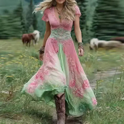 Robe Longue Fleurie Femme – Élégance Bohème & Fluidité Naturelle