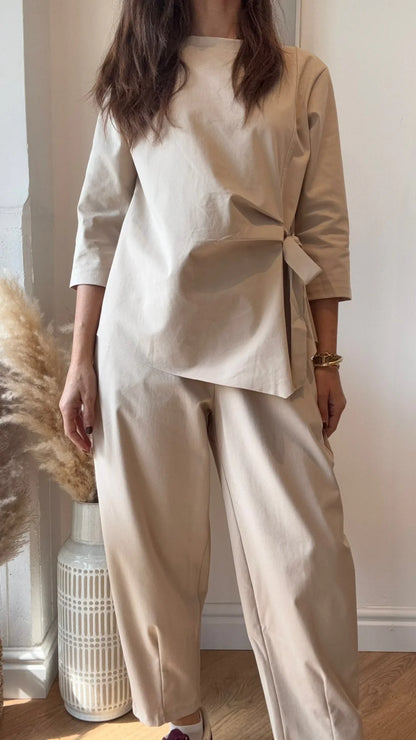 Ensemble 2 pièces fluide avec nœud – Coupe flatteuse et stylée